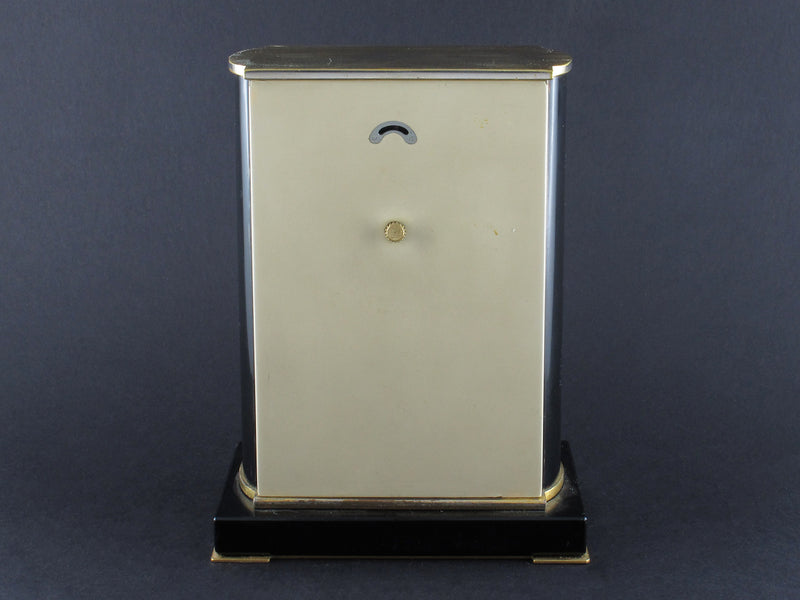 A rare yellow gold, black enamel, glass and coral electric Cartier desk timepiece 1931 In original Cartier fitted box 