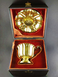 A XIX Century French silver and silt Tea Cup Set from Odiot in original box. Paris 1860