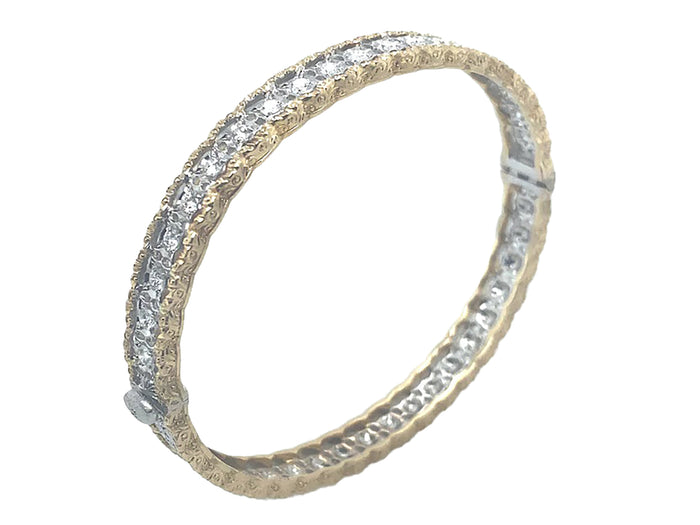 Mario Buccellati gold and diamond bangle
