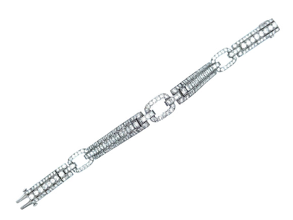 An Art Deco platinum and diamond bracelet. Oscar Heyman, USA, 1930