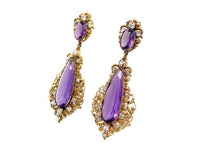 Georgian gold diamond and amethyst Demi Parure