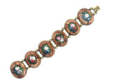 Victorian flower micromosaic sunstone bracelet.