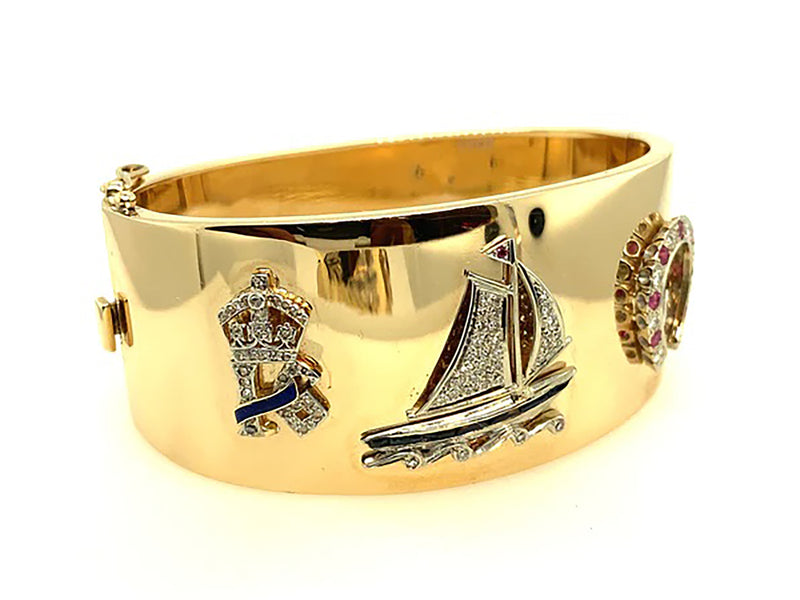 Art Deco Charm cuff bracelet