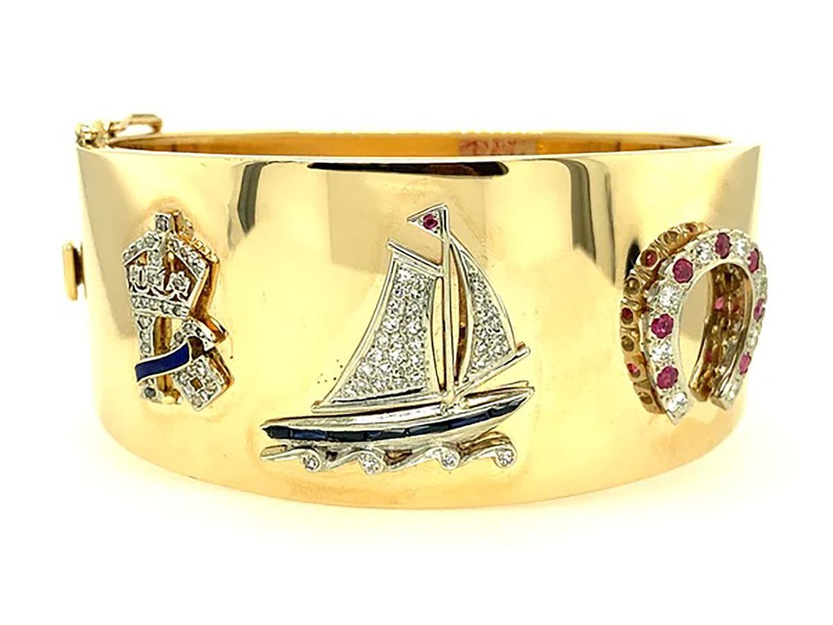 Art Deco Charm cuff bracelet