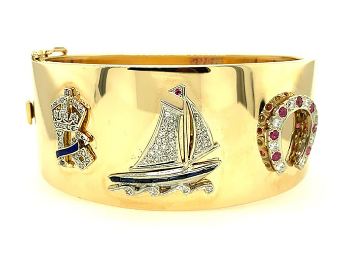 Art Deco Charm cuff bracelet