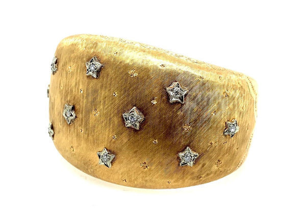 Mario Buccellati gold and diamond bangle