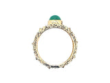 Buccellati gold, silver, diamond and emerald ring, 1950