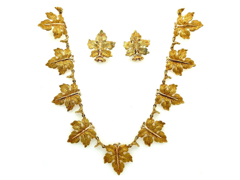Buccellati yellow gold leave Parure