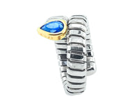 Anello Bulgari Tubogas in oro e zaffiri.