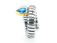 Anello Bulgari Tubogas in oro e zaffiri.