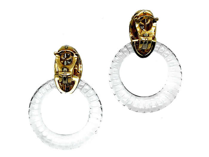 Gérard gold diamond and rock crystal earrings