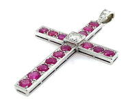 Art Deco ruby and diamond cross pendant