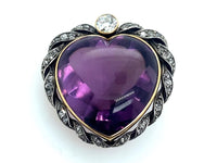Victorian diamond and amethyst heart pendant