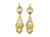 Early Victorian gold and aquamarine demi parure