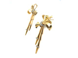 Retro yellow gold and diamond earrings, 1940