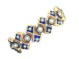 Falize gold blue enamel and natural pearl bracelet, 1860