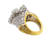 Van Cleef & Arpels 1960’s gold diamond and emerald cocktail ring