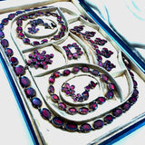 Parure completa di scatola originale con interno in seta, 1800 c.a. 