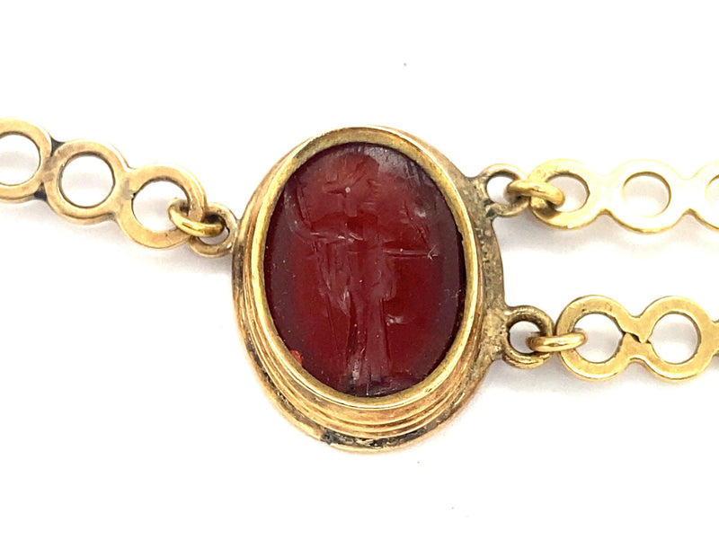 Victorian gold intaglio necklace