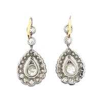 Orecchini pendenti edoardiani in platino e diamanti taglio antico, 1900 ca.