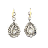 Edwardian platinum and old-cut diamond drop earrings, 1900 c.a.