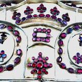 Parure completa di scatola originale con interno in seta, 1800 c.a. 