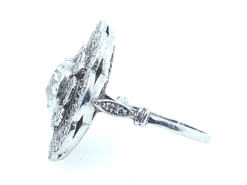Edwardian platinum and diamond marguerite ring, 1910