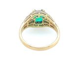 Bulgari yellow gold diamond and Colombian emerald trombino ring