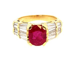 Italian Burma Ruby and diamond ring