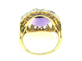 Art Déco platinum yellow gold, diamond and amethyst ring, 1930 c.a