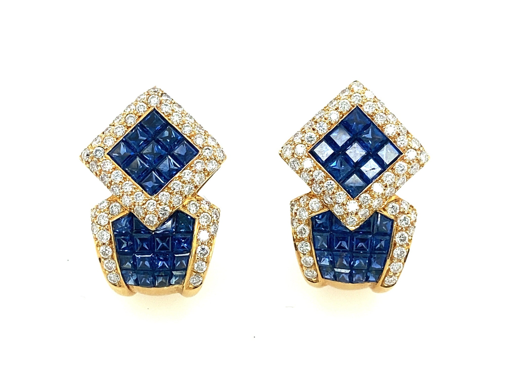 Custom Made 18K White Gold Van Cleef & Arpels Magic Alhambra Diamonds  Earrings