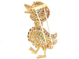 Van Cleef et Arpels gold diamond emerald and sapphire duck brooch.