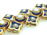 Falize gold blue enamel and natural pearl bracelet, 1860