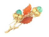 Buccellati gold and hard stone brooch