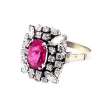Burma ruby platinum and diamond 1950 ring