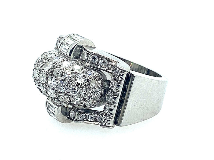 Anello Art Déco in platino e diamanti, 1930 ca
