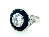 Pennisi Platinum and onyx diamond ring