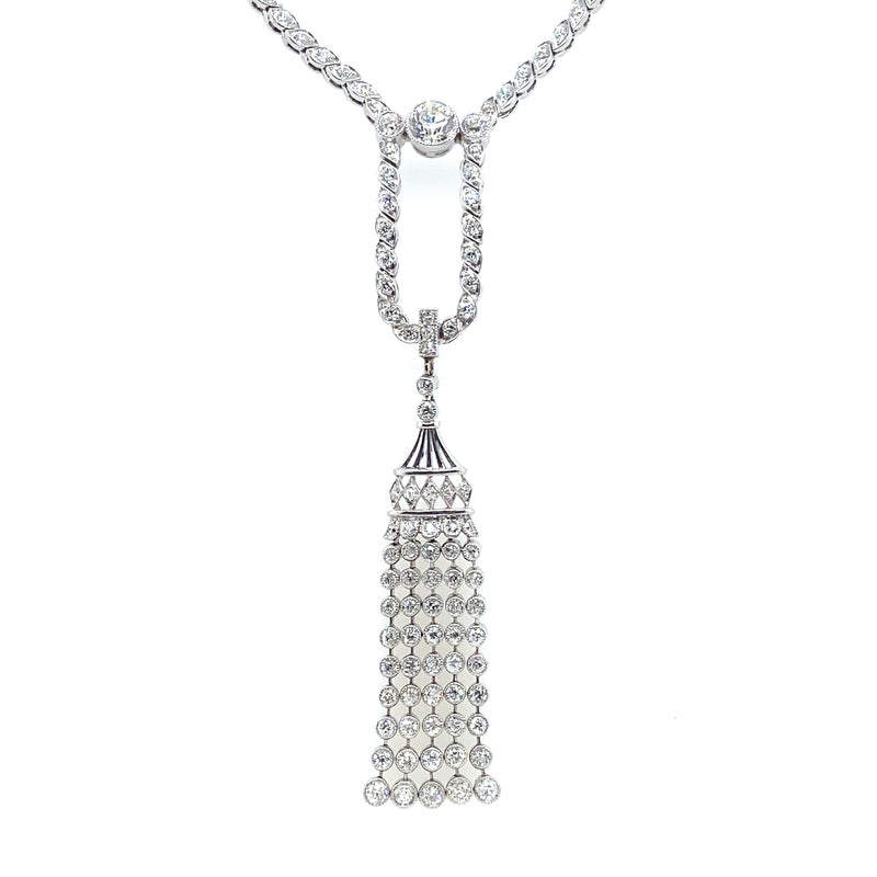 Art Deco platinum and diamond tassel necklace, 1930