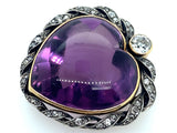 Victorian diamond and amethyst heart pendant