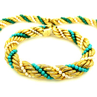 Van Cleef et Arpels gold, pearl and turquoise set