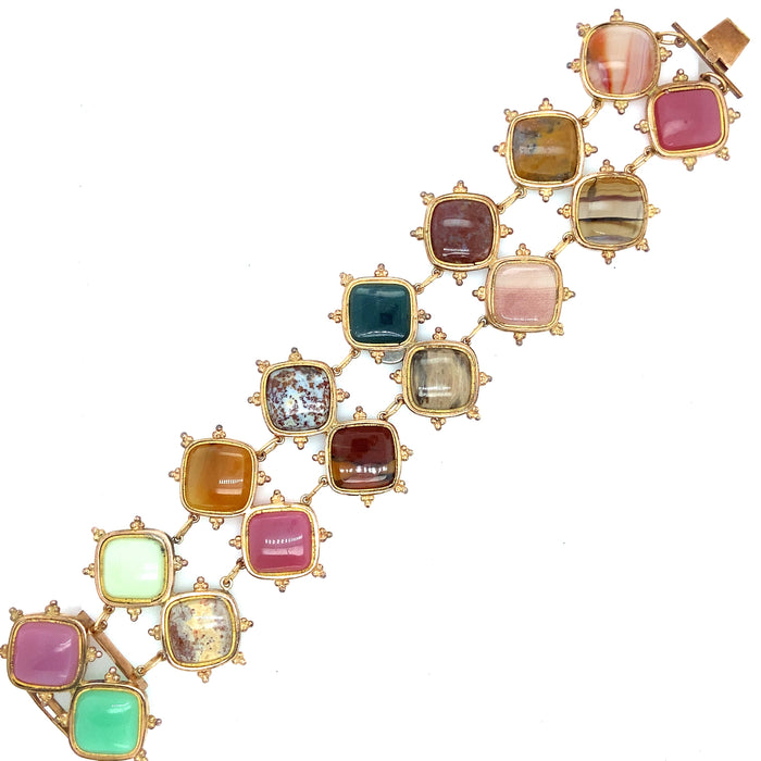 Georgian gold and agate bracelet