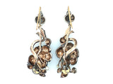 Boucles d'oreilles victoriennes en turquoise, diamants et perles.