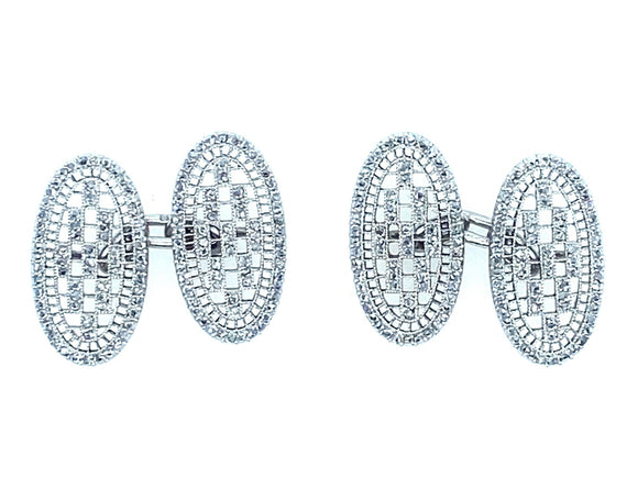 Gemelli Art Deco in platino con diamanti, 1920 c.a. 