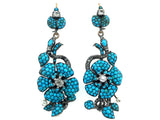 Victorian turquoise, diamond and pearl earrings.