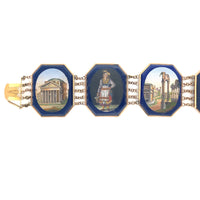 Importante bracciale romano in oro e micromosaico