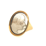 A XIX Century Victorian yellow gold and quartz cameo ring
