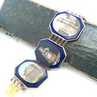 Importante bracciale romano in oro e micromosaico