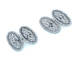 French platinum and diamond Art Deco lace cufflinks