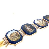 Importante bracciale romano in oro e micromosaico