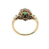 Antique gold diamond and emerald tiara ring. 1870